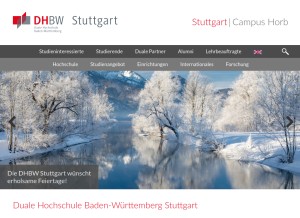 How dhbw-stuttgart.de looks like on a tablet such as an iPad.