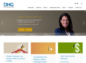 How dhg.com looks like on a tablet such as an iPad.