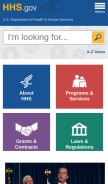How dhhs.gov looks like on a mobile device such as an iPhone.