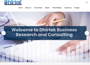 How dhirtekbusinessresearch.com looks like on a tablet such as an iPad.