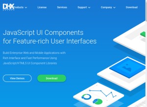 How dhtmlx.com looks like on a tablet such as an iPad.