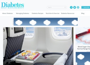 How diabetesselfmanagement.com looks like on a tablet such as an iPad.