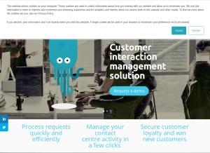 How diabolocom.com looks like on a tablet such as an iPad.