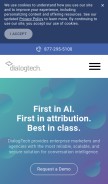 How dialogtech.com looks like on a mobile device such as an iPhone.