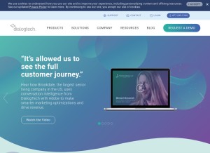 How dialogtech.com looks like on a tablet such as an iPad.