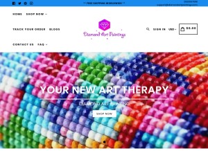 How diamondartpaintings.com looks like on a tablet such as an iPad.