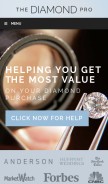 How diamonds.pro looks like on a mobile device such as an iPhone.