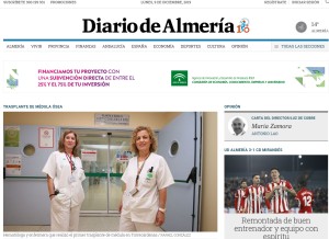 How diariodealmeria.es looks like on a tablet such as an iPad.