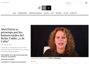 How diariodecuba.com looks like on a tablet such as an iPad.