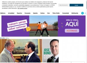 How diariodemallorca.es looks like on a tablet such as an iPad.