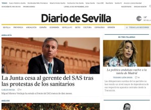 How diariodesevilla.es looks like on a tablet such as an iPad.