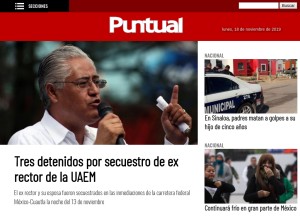 How diariopuntual.com looks like on a tablet such as an iPad.