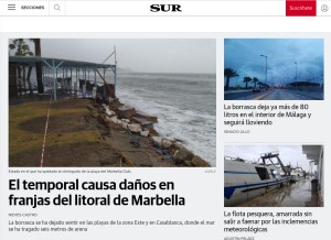 How diariosur.es looks like on a tablet such as an iPad.