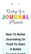 How diaryofajournalplanner.com looks like on a mobile device such as an iPhone.
