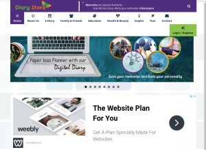 How diarystore.com looks like on a tablet such as an iPad.