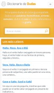 How diccionariodedudas.com looks like on a mobile device such as an iPhone.
