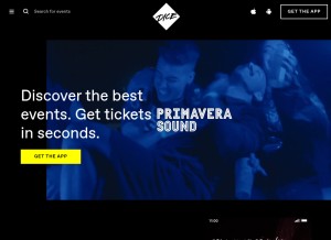 How dice.fm looks like on a tablet such as an iPad.