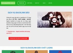 How dichvubacklink.com.vn looks like on a tablet such as an iPad.