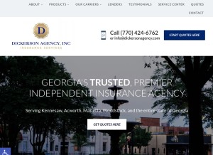 How dickersonagency.com looks like on a tablet such as an iPad.