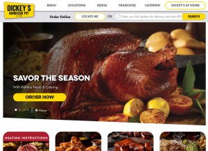 How dickeys.com looks like on a tablet such as an iPad.