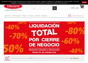 How dicoro.com looks like on a tablet such as an iPad.