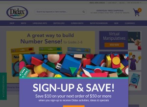 How didax.com looks like on a tablet such as an iPad.