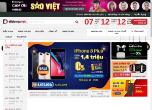 How didongviet.vn looks like on a tablet such as an iPad.