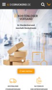 How diedruckerei.de looks like on a mobile device such as an iPhone.