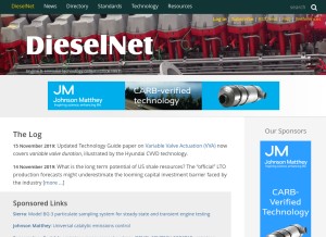 How dieselnet.com looks like on a tablet such as an iPad.