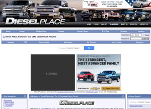 How dieselplace.com looks like on a tablet such as an iPad.