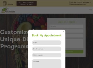 How diet2nourish.com looks like on a tablet such as an iPad.