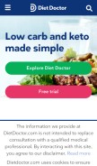 How dietdoctor.com looks like on a mobile device such as an iPhone.