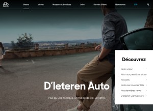 How dieteren.be looks like on a tablet such as an iPad.