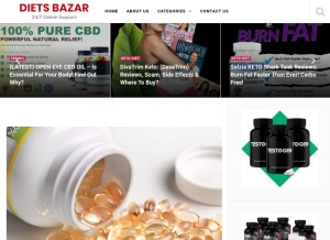 How dietsbazar.com looks like on a tablet such as an iPad.