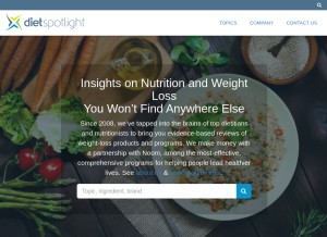 How dietspotlight.com looks like on a tablet such as an iPad.