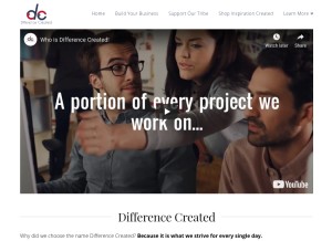 How differencecreated.com looks like on a tablet such as an iPad.