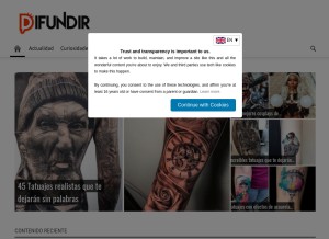 How difundir.org looks like on a tablet such as an iPad.