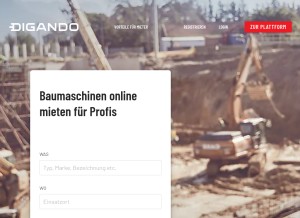 How digando.com looks like on a tablet such as an iPad.
