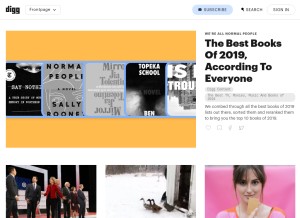 How digg.com looks like on a tablet such as an iPad.