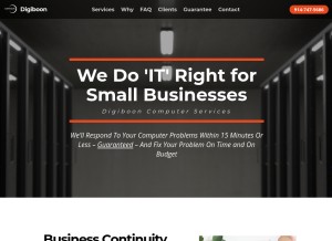 How digiboon.com looks like on a tablet such as an iPad.