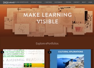 How digication.com looks like on a tablet such as an iPad.