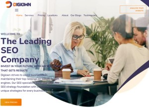 How digiown.agency looks like on a tablet such as an iPad.