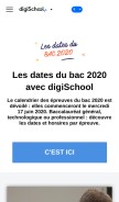 How digischool.fr looks like on a mobile device such as an iPhone.