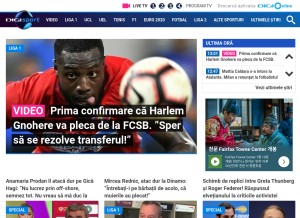 How digisport.ro looks like on a tablet such as an iPad.