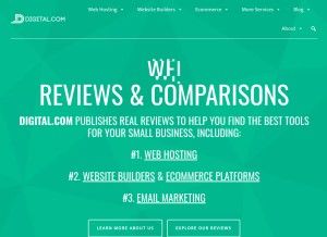 How digital.com looks like on a tablet such as an iPad.