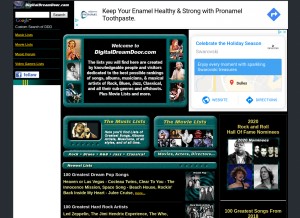 How digitaldreamdoor.com looks like on a tablet such as an iPad.