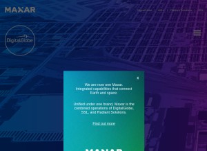 How digitalglobe.com looks like on a tablet such as an iPad.