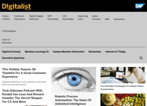 How digitalistmag.com looks like on a tablet such as an iPad.