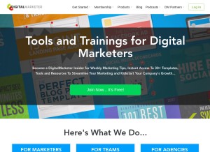 How digitalmarketer.com looks like on a tablet such as an iPad.