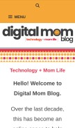 How digitalmomblog.com looks like on a mobile device such as an iPhone.